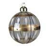 Pallina Di Vetro Decorata 80Mm Per Albero Di Natale 3Pz