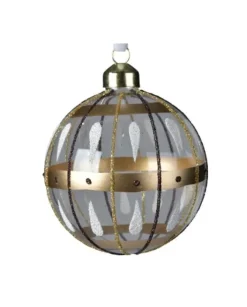 Pallina Di Vetro Decorata 80Mm Per Albero Di Natale 3Pz