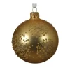 Pallina Di Vetro Decorata Oro 80Mm Per Albero Di Natale 6Pz