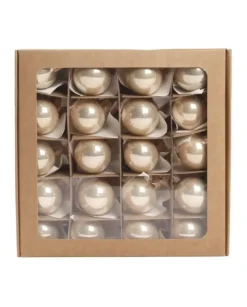Pallina Di Vetro Lucida Champagne 30Mm Per Albero Di Natale 1Pz