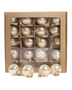 Pallina Di Vetro Lucida Champagne 30Mm Per Albero Di Natale 1Pz