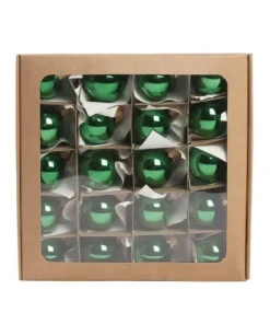 Pallina Di Vetro Lucida Verde 30Mm Per Albero Di Natale 1Pz