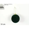 Pallina Per Albero Di Natale Con Velluto Verde 10 Cm