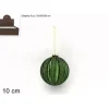 Pallina Sfera Di Vetro 10Cm Verde Con Glitter Per Albero Di Natale 1Pz
