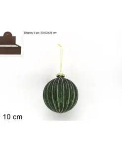 Pallina Sfera Di Vetro 10Cm Verde Opaca Per Albero Di Natale 1Pz