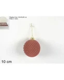 Pallina Sfera Di Vetro Con Velluto Rosa 100Mm Per Albero Di Natale