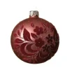 Pallina Sfera Di Vetro Decorata Rosa Con Velluto 8Cm 6Pz
