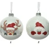 Pallina Sfera Di Vetro Decorate 80Mm 1Pz Per Albero Di Natale