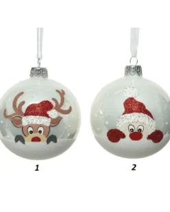 Pallina Sfera Di Vetro Decorate 80Mm 1Pz Per Albero Di Natale