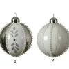 Pallina Sfera Di Vetro Decorata 80Mm 1Pz Per Albero Di Natale