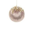 Pallina Sfera Di Vetro Decorata 100M Malva Per Albero Di Natale