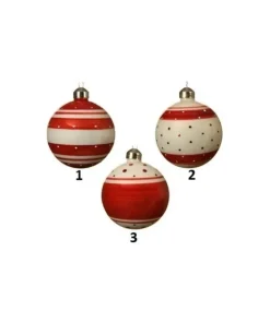 Pallina Sfera Di Vetro Decorata A Mano Per Albero Di Natale Colori Assortiti
