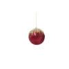 Pallina Sfera Di Vetro Decorata 100Mm Burgundy Per Albero Di Natale