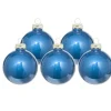 Pallina Sfera Di Vetro Liscia 150Mm Blu Per Albero Di Natale