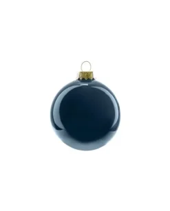 Pallina Sfera Di Vetro Liscia 100Mm Blu Per Albero Di Natale