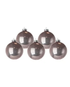 Pallina Sfera Di Vetro Liscia 80Mm Glicine Per Albero Di Natale