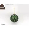 Pallina Sfera Di Vetro O10Cm Con Rombi Verde 1Pz