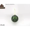Pallina Sfera Di Vetro O8Cm Rombi Verde Per Albero Di Natale