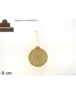 Pallina Sfera Di Vetro Oro O8Cm Per Albero Di Natale 1Pz