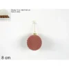 Pallina Sfera Di Vetro Rivestita Con Velluto Rosa 80Mm Per Albero Di Natale