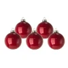Pallina Sfera Di Vetro Rossa 80Mm 16Pz Per Albero Di Natale