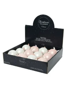 Pallina Sfera Di Vetro Unicorno 80Mm 6Pz Per Albero Di Natale