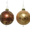 Pallina Sfera In Vetro Decorata Con Finitura In Oro