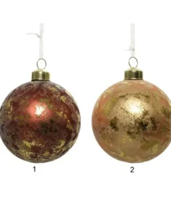 Pallina Sfera In Vetro Decorata Con Finitura In Oro