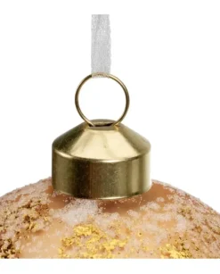 Pallina Sfera In Vetro Decorata Con Finitura In Oro