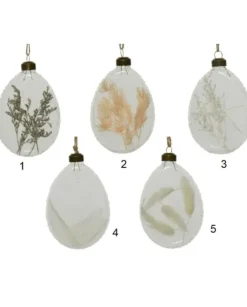 Pallina Sfera In Vetro Decorrata Con Fogliame