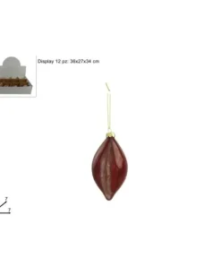 Pallina Sfera In Vetro Ovale 130 Mm Marmorizzata Rossa 1Pz
