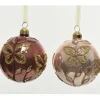 Palline Con Decoro Farfalla Confezione 3 Pz Cm 8