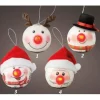 Palline Con Led 4 Modelli Diametro 65Mm Per Albero Di Natale 1Pz