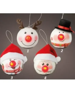 Palline Con Led 4 Modelli Diametro 65Mm Per Albero Di Natale 1Pz