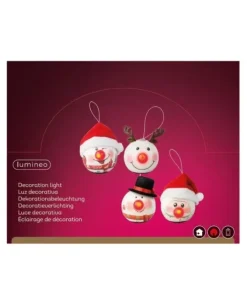 Palline Con Led 4 Modelli Diametro 65Mm Per Albero Di Natale 1Pz
