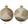 Palline Di Vetro Decorate 80Mm 2 Modelli Per Albero Di Natale 6Pz