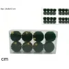 Palline Sfere Di Plastica Verde Floccate O6Cm 8Pz Per Albero Di Natale