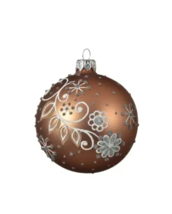 Palline Sfere Di Vetro Decorate 80Mm Per Albero Di Natale 6Pz
