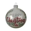 Palline Sfere Di Vetro Decorate Merry Christmas 80Mm Per Albero Di Natale