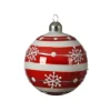 Palline Sfere Di Vetro Decorate 80Mm Per Albero Di Natale 3Pz