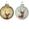 Palline Sfere In Vetro Decorate 2 Colorazioni 8 Cm
