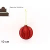 Pallla Di Vetro 10Cm Rossa Con Glitter Per Albero Di Natale 1Pz
