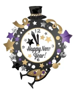 Palloncino Mylar Orologio Happy New Years 76X88Cm
