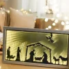 Pannello Decorato Nativita 42X22Cm Infinity Mirror Led Bianco