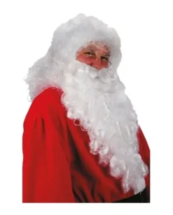 Parrucca E Barba Gigante Bianca Lusso L.