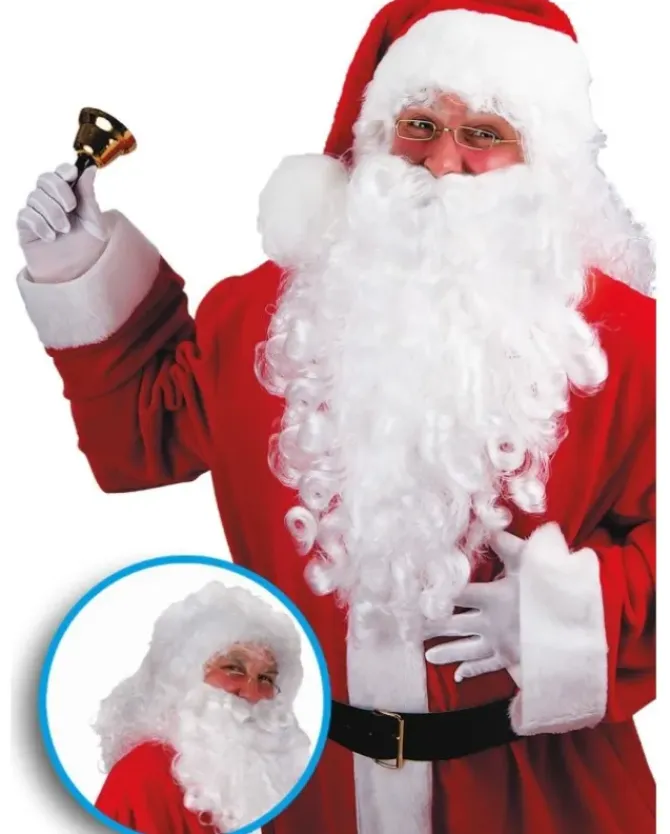 Parrucca E Barba Gigante Bianca Lusso L.