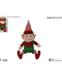Peluche Natalizio Elfo Ripetetutto 27 Cm