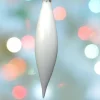 Pendente Appendino Di Vetro Bianco 3Cm 1Pz Per Albero Di Natale