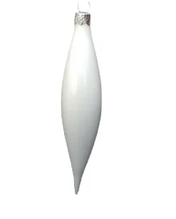 Pendente Appendino Di Vetro Bianco 3Cm 1Pz Per Albero Di Natale