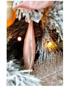 Pendente Di Vetro Cipria 3Cm 1Pz Per Albero Di Natale